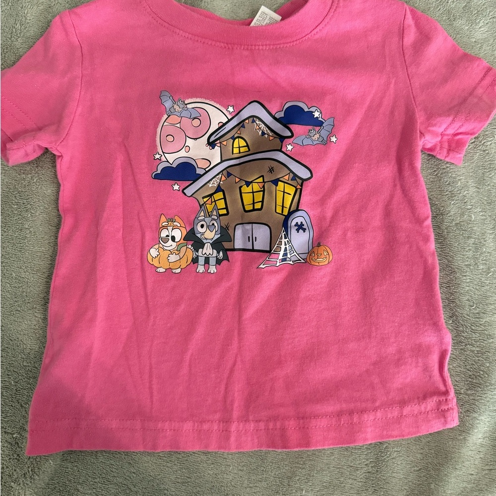 12m pink Bluey Halloween tshirt
